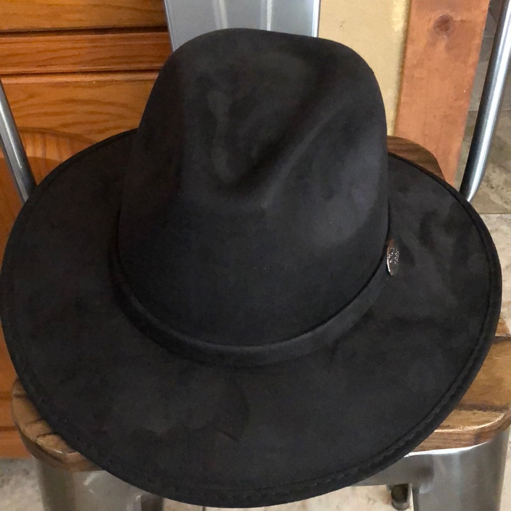 Suede black hat unisex